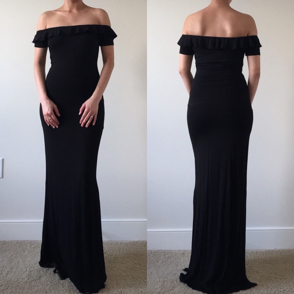 asos off the shoulder maxi dress